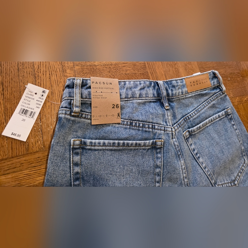 PACSUN High Rise Denim Festival Shorts Size 26 - Picture 3 of 8